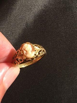 Vintage 18k Gold HGE Cameo Ring 4