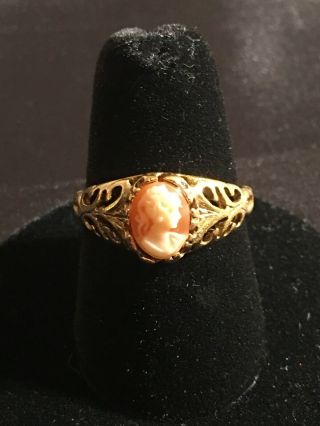 Vintage 18k Gold HGE Cameo Ring 5