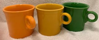 Set Of 3 Vintage Homer Laughlin Fiestaware Coffee Mugs Fiesta Ware