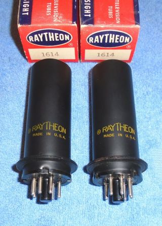 2 Nos Raytheon 1614 Vacuum Tubes - 21 - Watt 6l6 Variant For Audio Or Transmitting