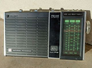 National Panasonic Radio Doppel Ps Rf - 859jb Fm/mw/sw 9 Transistor Vtg
