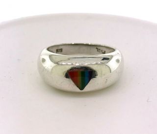 Vintage Handmade Sterling Silver Inlay Ring Sz:5