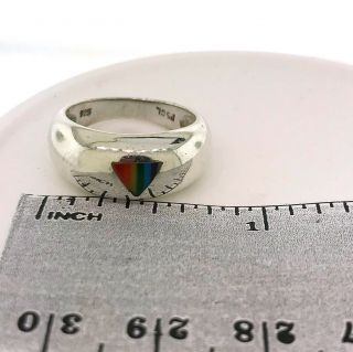 Vintage Handmade Sterling Silver Inlay Ring Sz:5 2