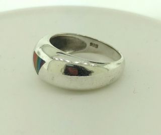 Vintage Handmade Sterling Silver Inlay Ring Sz:5 3
