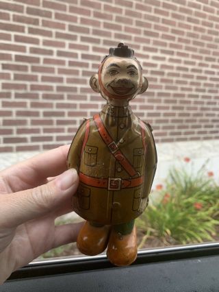 Vintage Marx Tin Toy Wind Up Army Soldier