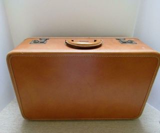 Vintage Brown Leather Suit Case.  Travelaire