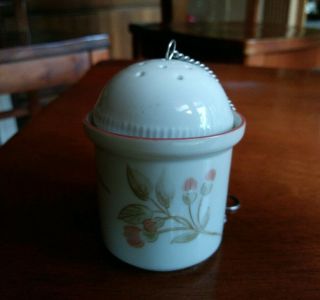 Kaiser Danish Style Porcelain Tea Ball,  Infuser & Holder Pink Floral Vintage