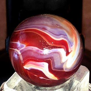 542 STUNNING Vintage Christensen Agate Swirl Shooter Marble 20.  97 MM 6