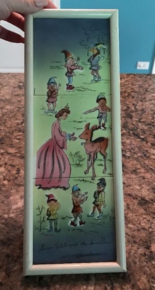 Vintage Snow White And The Seven Dwarfs Anderson Painted Tiles Gift For Animator