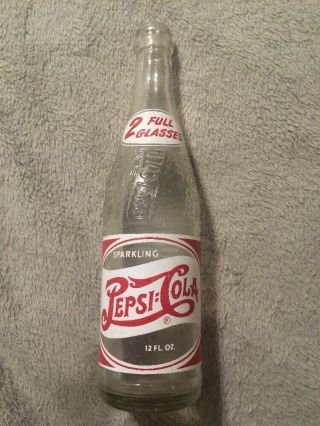 Vintage Pepsi:cola 2 Full Glasses Double Dot Soda Bottle Greenville,  Sc 1948