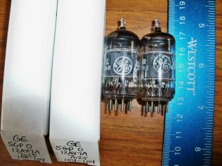 2 Strong Matched Ge Short Gray Plate O Getter 12ax7a / 7025 Tubes