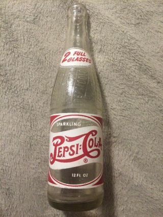 Vintage Pepsi:cola 2 Full Glasses Double Dot Soda Bottle Sacramento,  Cal.