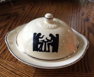 Vintage Tavern Silhouette China Covered Butter Dish Taylor Smith Taylor Tst