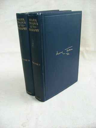Mark Twain Autobiography 1924 First Edition Harpers In 2 Vols.
