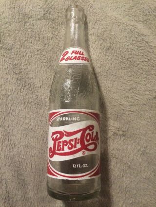 Vintage Pepsi:cola 2 Full Glasses Double Dot Soda Bottle Newark,  Jersey
