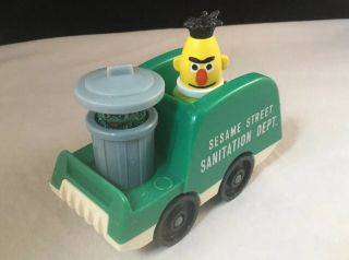 Vintage Fisher - Price Little People Sesame Street Oscar,  Sanitation Truck & Bert