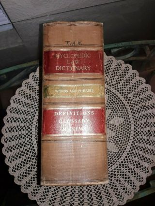 Walter Shumaker Cyclopedic Law Dictionary Comprising The Terms & Phrases 1912