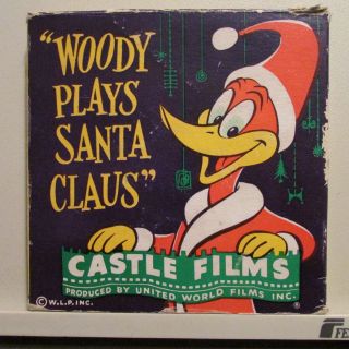 Vintage,  Castle Films,  " Woody Plays Santa Claus ",  Movie,  8mm,  5.  00in.  Reel