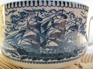 Vintage Currier And Ives Clipper Ship Teapot With Lighthouse Lid 4
