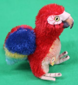 Vintage Small Steiff Lora Parrot W/chest Tag