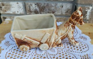 Vintage Mccoy Dog And Cart Planter -