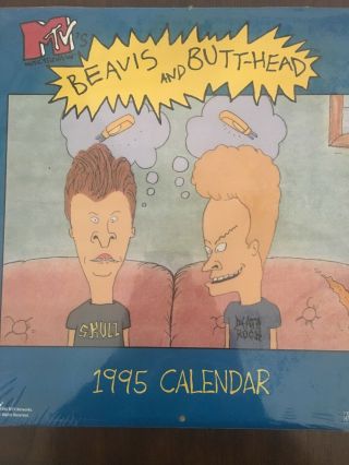Mtv Network Beavis And Butthead Cartoon 1995 Calendar Vintage 90’s