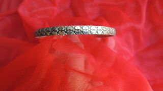 Vintage Sterling Silver Stackable Heart Bracelet Bangle