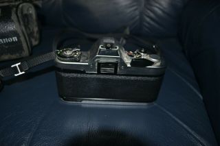 vintage Canon AV - 1 film camera with Canon FD 50mm 1:1.  8 lens & Minolta Flash 6