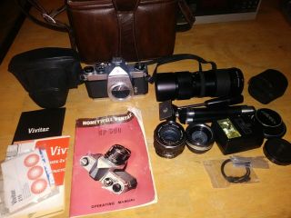 Vintage Pentax Honeywell 500 Camera Asashi Takumar 1:2/55 Lens Plus.