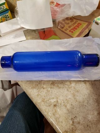 Vintage Blue Glass Rolling Pin