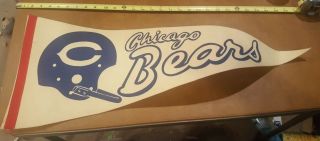 Chicago Bears Full Size Pennant Vintage 1960s Nfl Single Bar Helmet