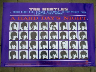 The Beatles,  39 " X 27 " Hard Days Night Vintage Poster,  In