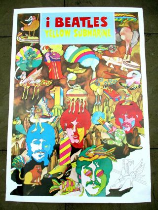 The Beatles,  39 " X 27.  5 " Yellow Submarine Vintage Poster,  In