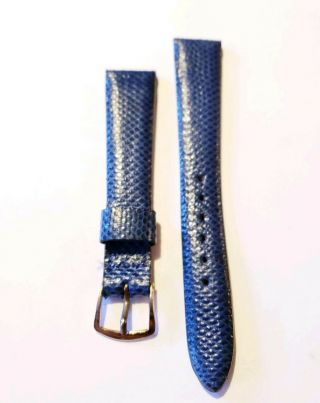Vintage Omega 18mm Blue Snake Skin Authentic Watch Band Strap