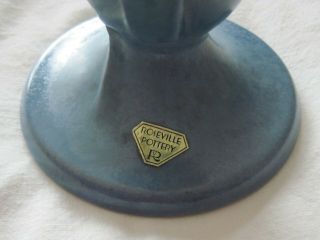 Vintage Roseville Thornapple 814 - 7 Vase Blue Green Matte Finish Label 3