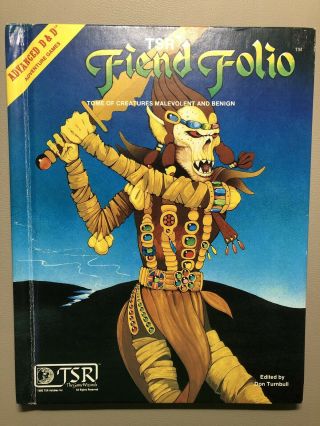 Vintage 1981 Tsr Advanced Dungeons And Dragons Fiend Folio 2012 Ad&d Hardcover