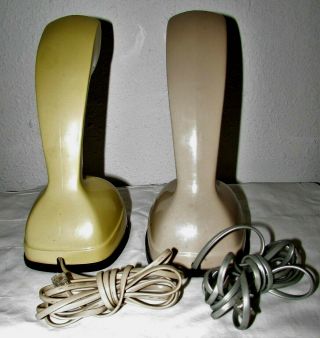 2 Vintage ERICOFON Cobra Rotary Dial Phones North Electric Yellow Tan Telephone 2