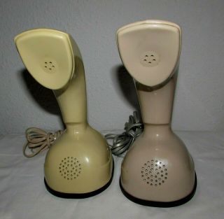 2 Vintage ERICOFON Cobra Rotary Dial Phones North Electric Yellow Tan Telephone 4