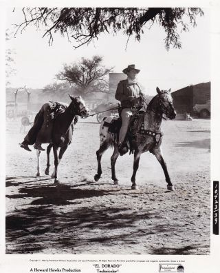 John Wayne Cowboy Horse Vintage 1966 El Dorado Paramount Western Photo