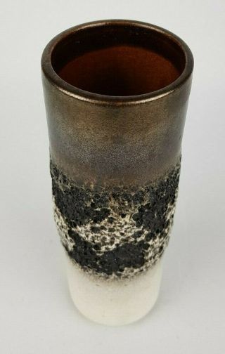 Vintage 1960 - ' 70 STEULER Keramik Cylinder Vase West German Pottery Fat Lava Era 3