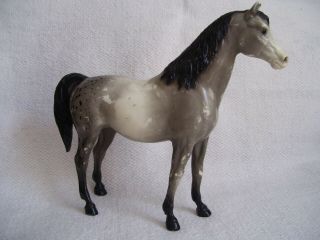 Vintage Breyer Molding Co.  Large Plastic Gray/black Appaloosa Horse 9 1/4 " Tall