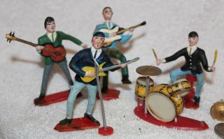 The Beatles Swingers Music Set Cake Toppers Figurines Vintage