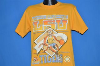 Vintage 80s Lsu Louisiana State University Tigers College Basketball T - Shirt L