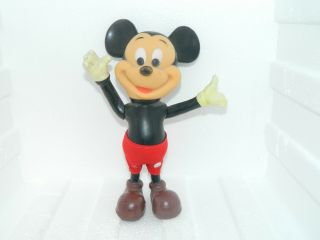 R.  Dakin Walt Disney Productions Vintage Mickey Mouse Rubber Figure Rare 7.  5  - A1