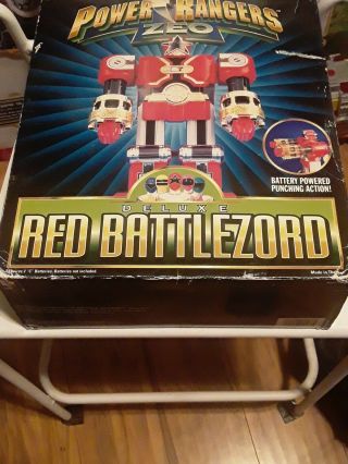 Deluxe Red Battlezord Vintage Bandai Power Rangers Zeo Zord w/ Box 1996 2