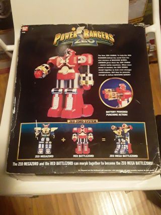 Deluxe Red Battlezord Vintage Bandai Power Rangers Zeo Zord w/ Box 1996 3