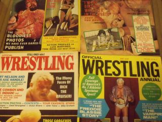 Vintage Official Wrestling Magazines With Ladies,  Female,  Women,  Girls Wrestling