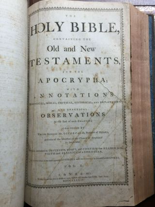 1783 Holy Bible,  Old & Testaments,  Apocrypha,  2v in 1 - 96 Plates - Folio 6