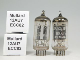 Mullard 12au7 Ecc82 K61 Matched Vintage 1958 Tube Pair Round Getter (test 86)