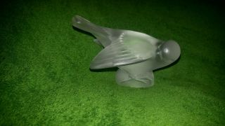 VINTAGE RENE LALIQUE FROSTED CRYSTAL SPARROW BIRD FIGURINE ART GLASS PAPERWEIGHT 5